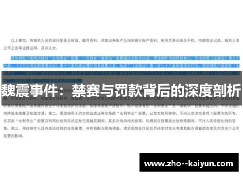 魏震事件:禁赛与罚款背后的深度剖析 魏震事件:禁赛与罚款背后的深度剖析